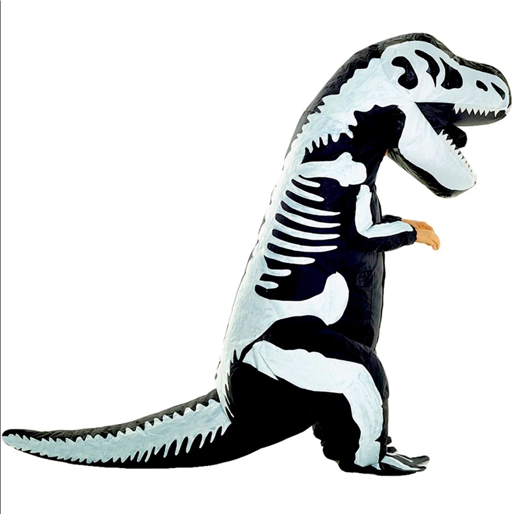 Inflatable dinosaur skeleton costume one size fits all